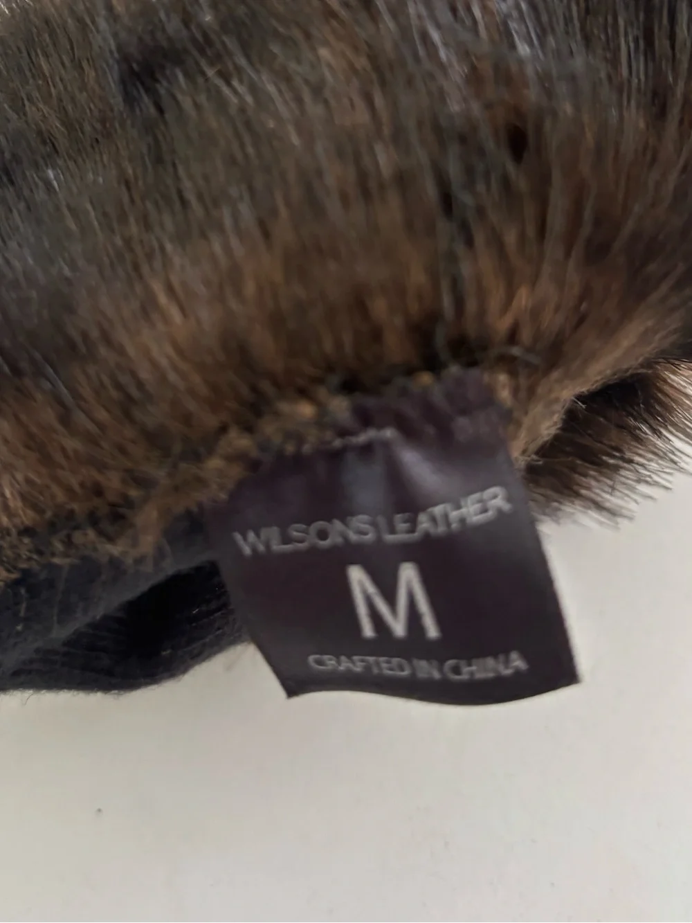 Wilsons Leather Brown Leather Gloves Faux Fur Trim Women's Medium